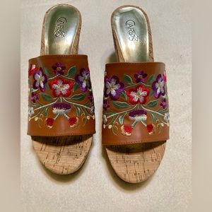 Size 7.5 Carlos Santana platform mules